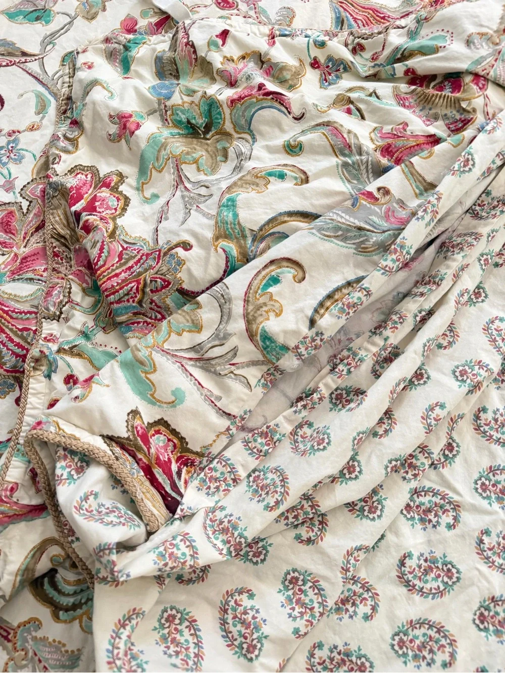 Ralph Lauren Antigua Paisley Floral Reversible Full/Queen Duvet Cover